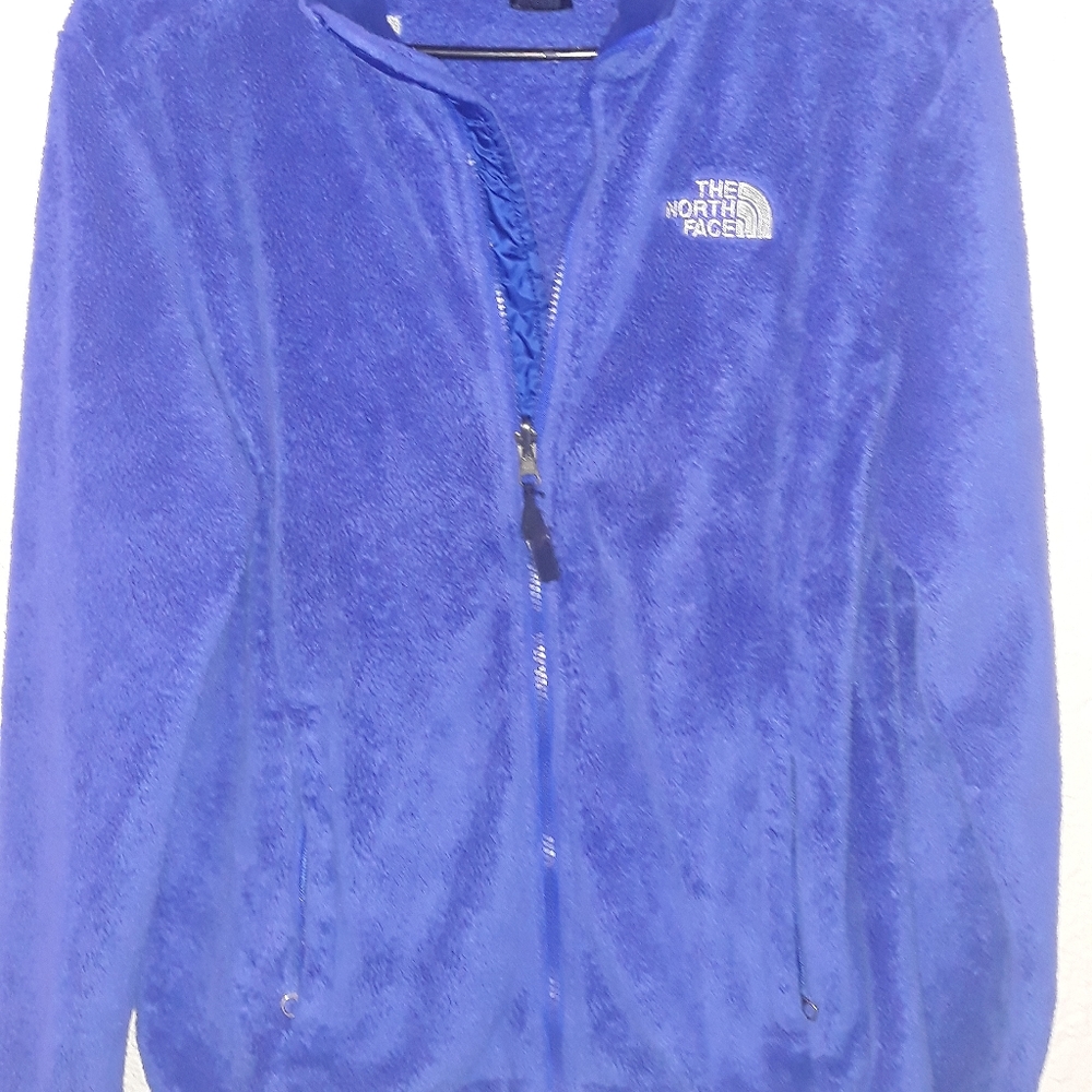 The North Face thick blue fleece jacket